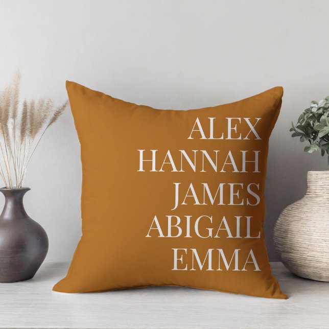 Modern Elegant Kids Names Personalized Family Throw Pillow (Creator Uploaded)