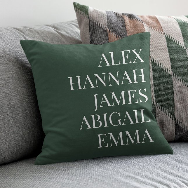 Modern Elegant Kids Names Personalized Family Throw Pillow (Creator Uploaded)