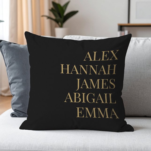 Modern Elegant Kids Names Personalized Family Throw Pillow (Creator Uploaded)
