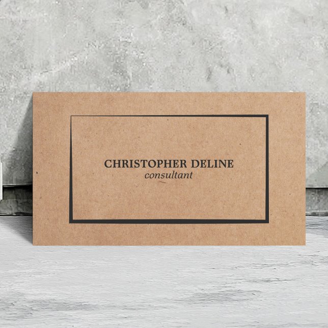 Modern Elegant Kraft Paper Grey Consultant Business Card (Creator Uploaded)