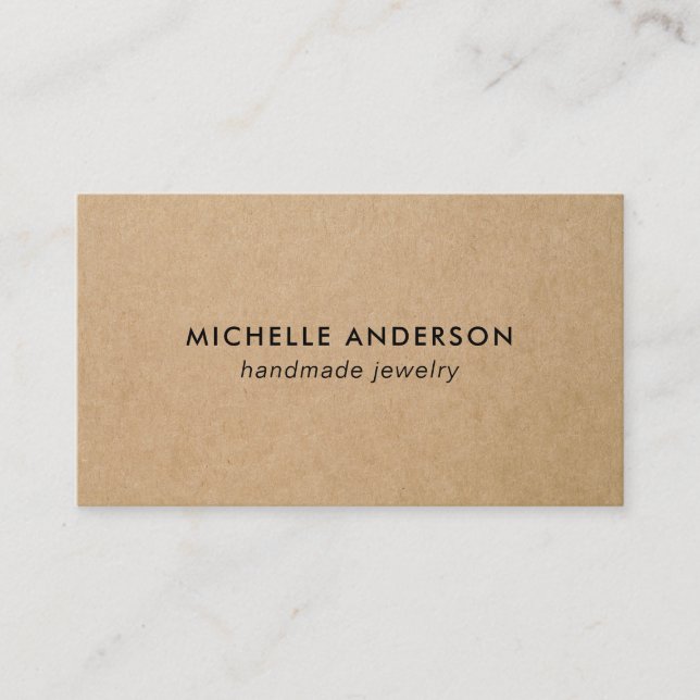 Modern Elegant Kraft Paper Style Professional Business Card (Front)