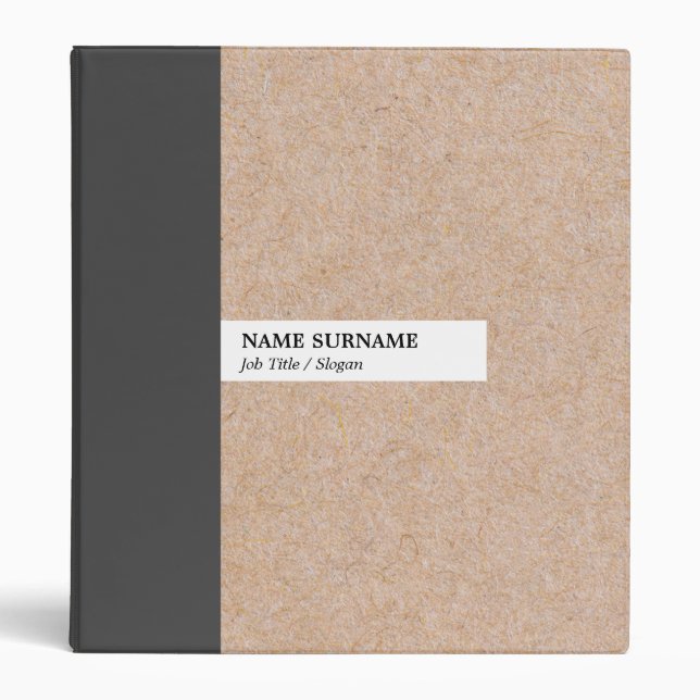 Modern Elegant Kraft Stripe Accent 1inch Binder (Front)