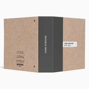 Modern Elegant Kraft Stripe Accent 2 inch Binder