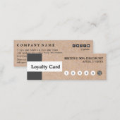 Modern Elegant Kraft Stripe Mini Loyalty Card (Front/Back)