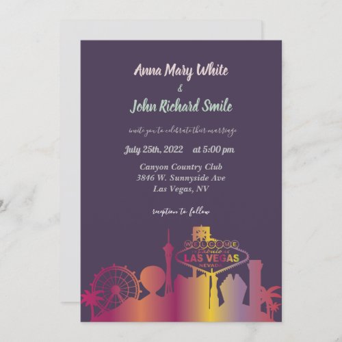 Modern Elegant Las Vegas City Skyline Invitation