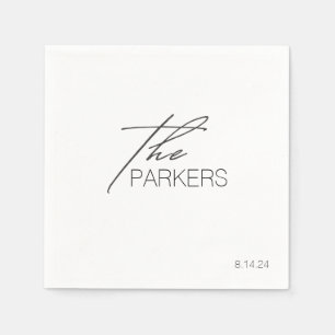 Modern Elegant Last Name Custom Wedding Simple Napkins