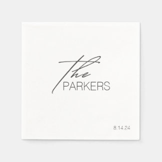 Modern Elegant Last Name Custom Wedding Simple Napkins