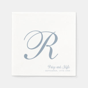Modern Elegant Last Name Initial Wedding Napkins