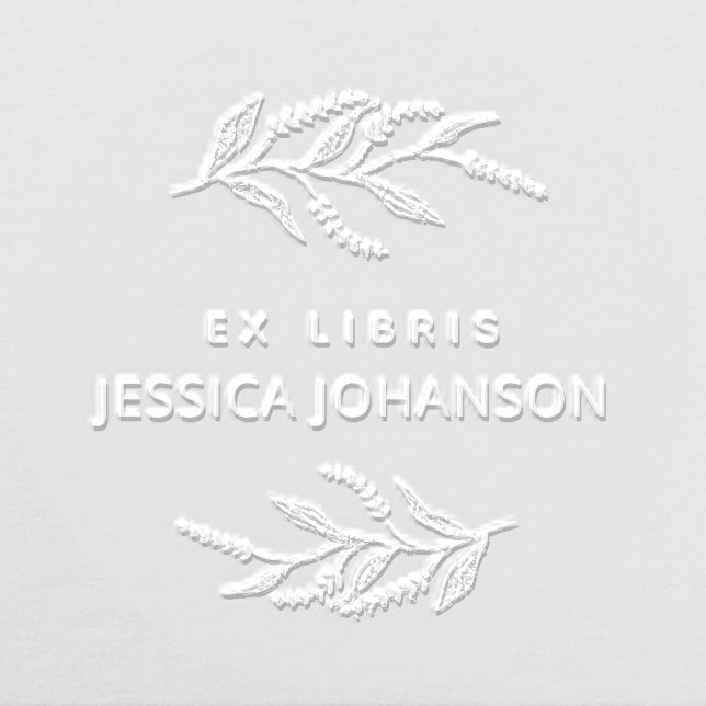 Modern Elegant Lavender Custom Name Library Book Embosser (Design)