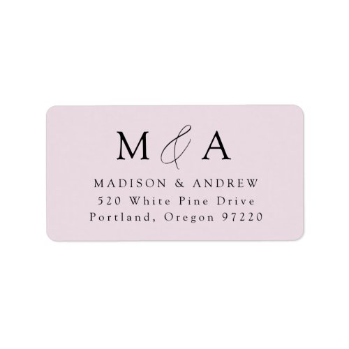 Modern Elegant Lavender Monogram Return Address Label