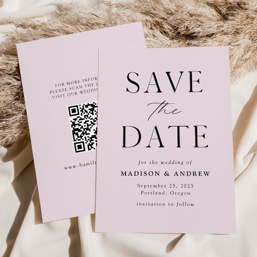 Modern Elegant Lavender QR Code Save The Date