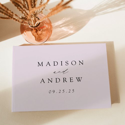 Modern Elegant Lavender Wedding Guest Book