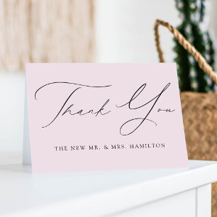 Modern Elegant Lavender Wedding Letterpress Thank You Card