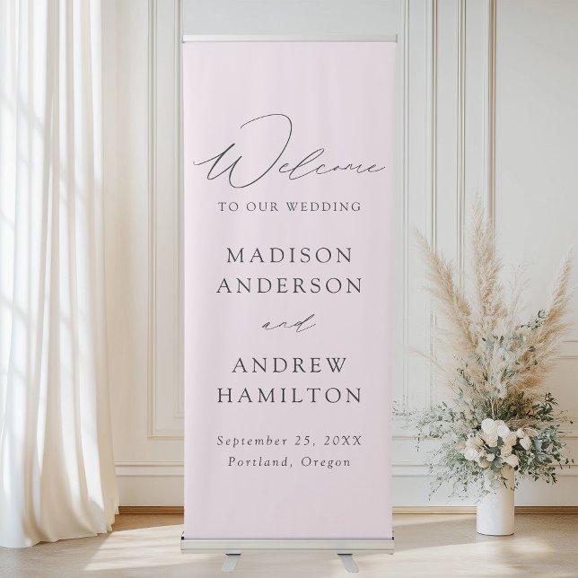 Modern Elegant Lavender Wedding Welcome Retractable Banner (Creator Uploaded)