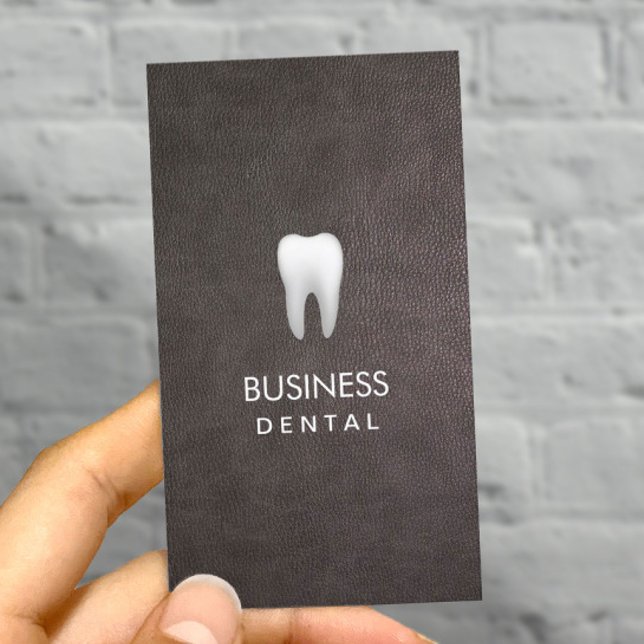 Modern Elegant Leather Dental Appointment Card (Creator Uploaded)