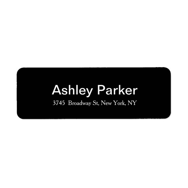 Modern Elegant Legible Black Stylish Trendy Label (Front)