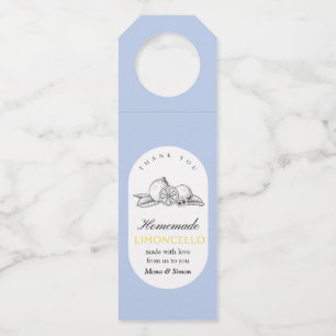 Modern Elegant Lemons Limoncello Wedding Bottle Bottle Hanger Tag