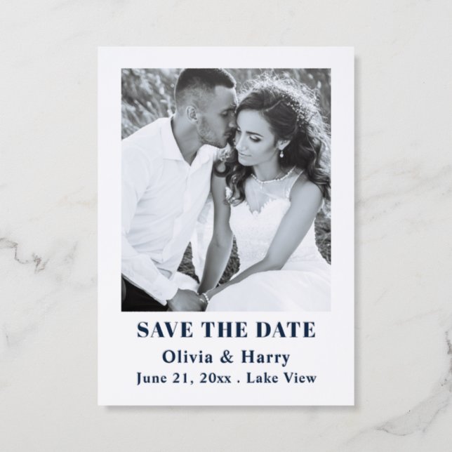 Modern Elegant Letterpress Photo Cards (Front)