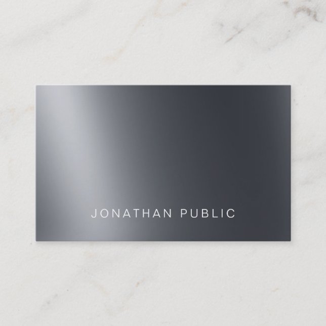 Modern Elegant Light And Shadow Creative Plain Top Business Card (Front)