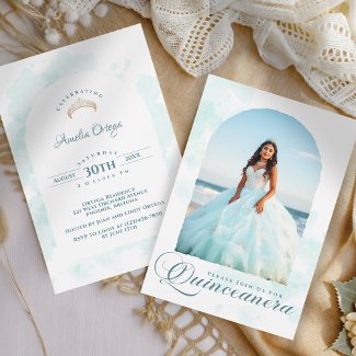 Modern Elegant Light Blue Quinceanera Photo