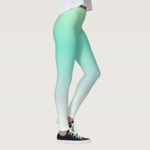 Modern Elegant Light Blue Turquoise Ombre Leggings