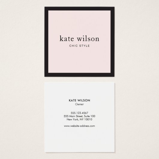 Modern Elegant Light Pink Professional Square (Front & Back)