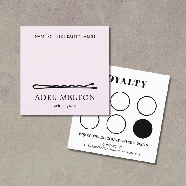 Modern Elegant Light White Hair Pin Salon Loyalty (Creator Uploaded)