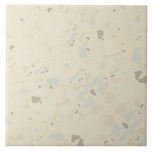 Modern Elegant Light Yellow Terrazzo Effect Tile