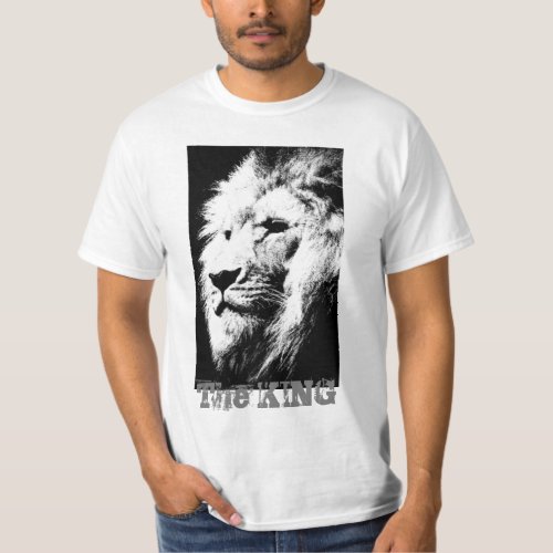 Modern Elegant Lion Face Template Mens Value T_Shirt
