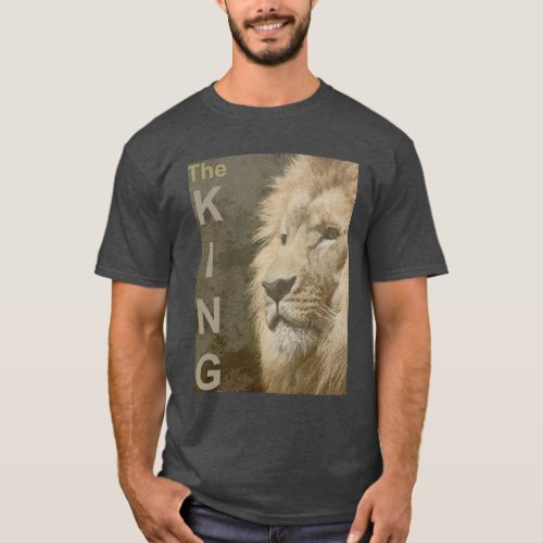 Modern Elegant Lion Mens Charcoal Heather T_Shirt