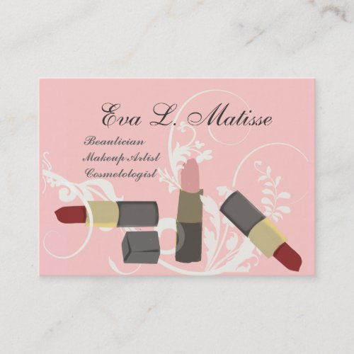 Girly Pink  Lipstick Business Card