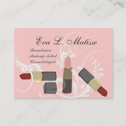 Customizable Girly Pink  Lipstick Business Card