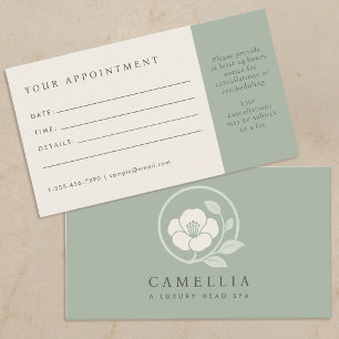 Modern Elegant Logo Head Spa Appointment Card