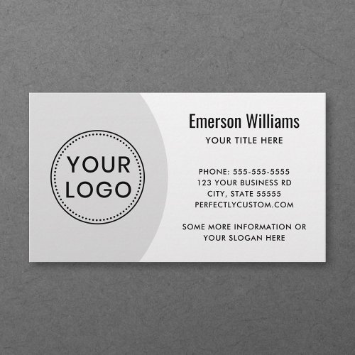 Modern elegant logo minimal white light gray business card