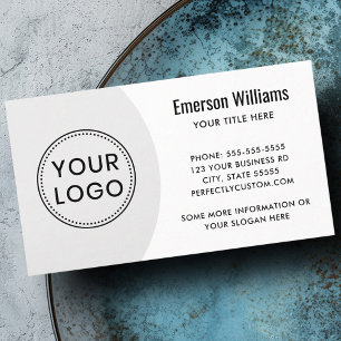 Modern elegant logo minimal white light gray business card