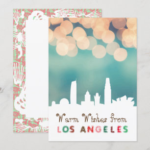 Modern Elegant Los Angeles City Skyline  Card