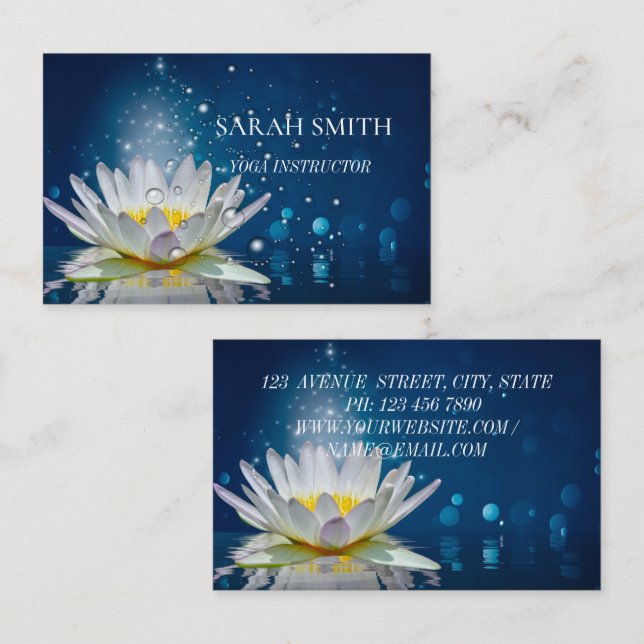 Modern Elegant lotus flower Business Card (Front/Back)