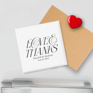 Modern Elegant Love and Thanks Calligraphy Script  Magnet