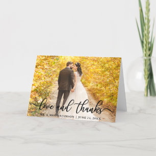 Modern Elegant Love and Thanks Wedding Fold Card