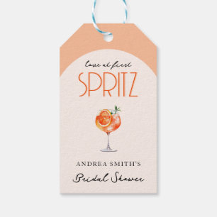 Modern Elegant Love at First Spritz Bridal Shower Gift Tags