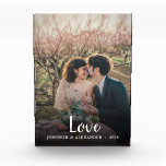Modern elegant love script text overlay photo block<br><div class="desc">Modern elegant love script text overlay Photo Block
You can easily change the photo,  text and names.
Nice as a Valentine's day,  christmas gift etc.</div>