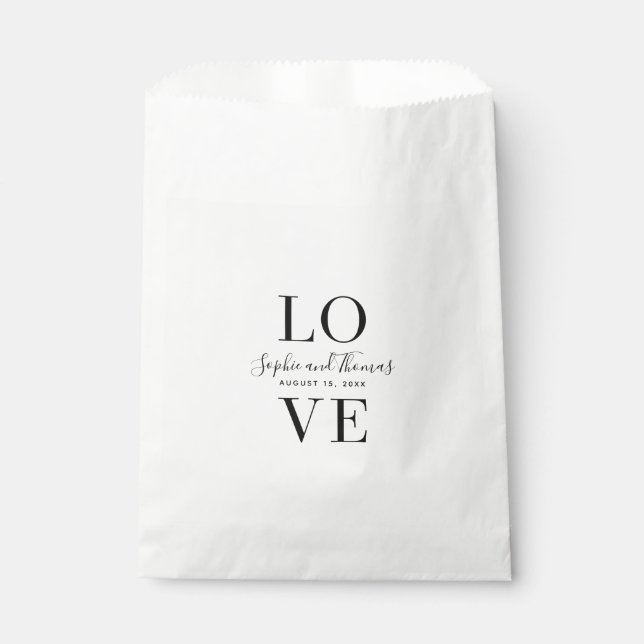 Modern Elegant Love Wedding Favor Bag (Front)
