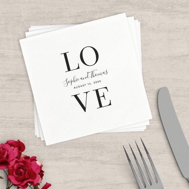 Modern Elegant Love Wedding Napkins (Creator Uploaded)