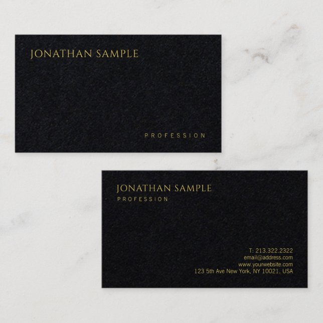 Modern Elegant Luxurious Premium Black Template Business Card (Front/Back)