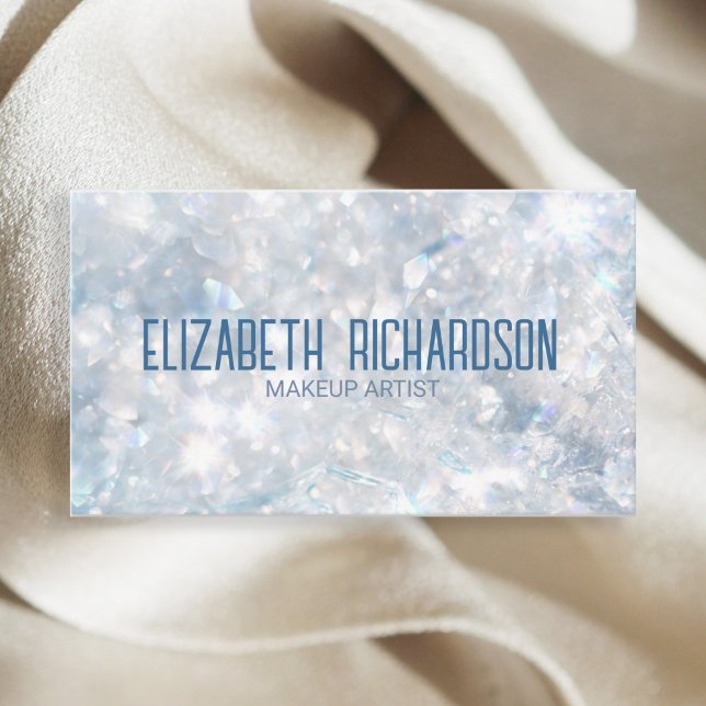 Modern Elegant Luxury Blue Crystal Diamond Business Card (Creator Uploaded)