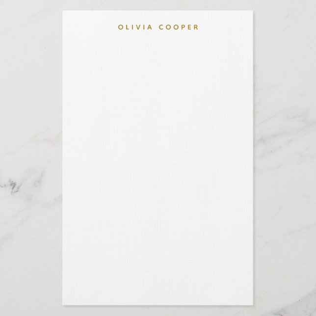 Modern Elegant Luxury Gold Personal Stationery  (Front)