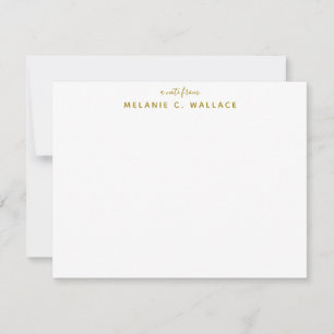 Modern Elegant Luxury Gold Personal Stationery Not Note Card