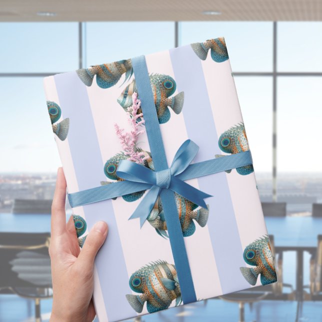 Modern Elegant Luxury Tropical Fish  Wrapping Paper (Modern Elegant Tropical Fish Wrapping Paper)
