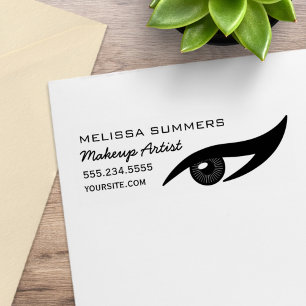 Modern Elegant Makeup Artist Eye Eyeliner Address Rubber Stamp