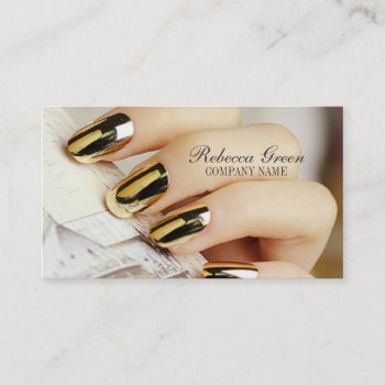 Modern Elegant Manicure Nails Nail Salon Business Card by businesscardsdepot at Zazzle